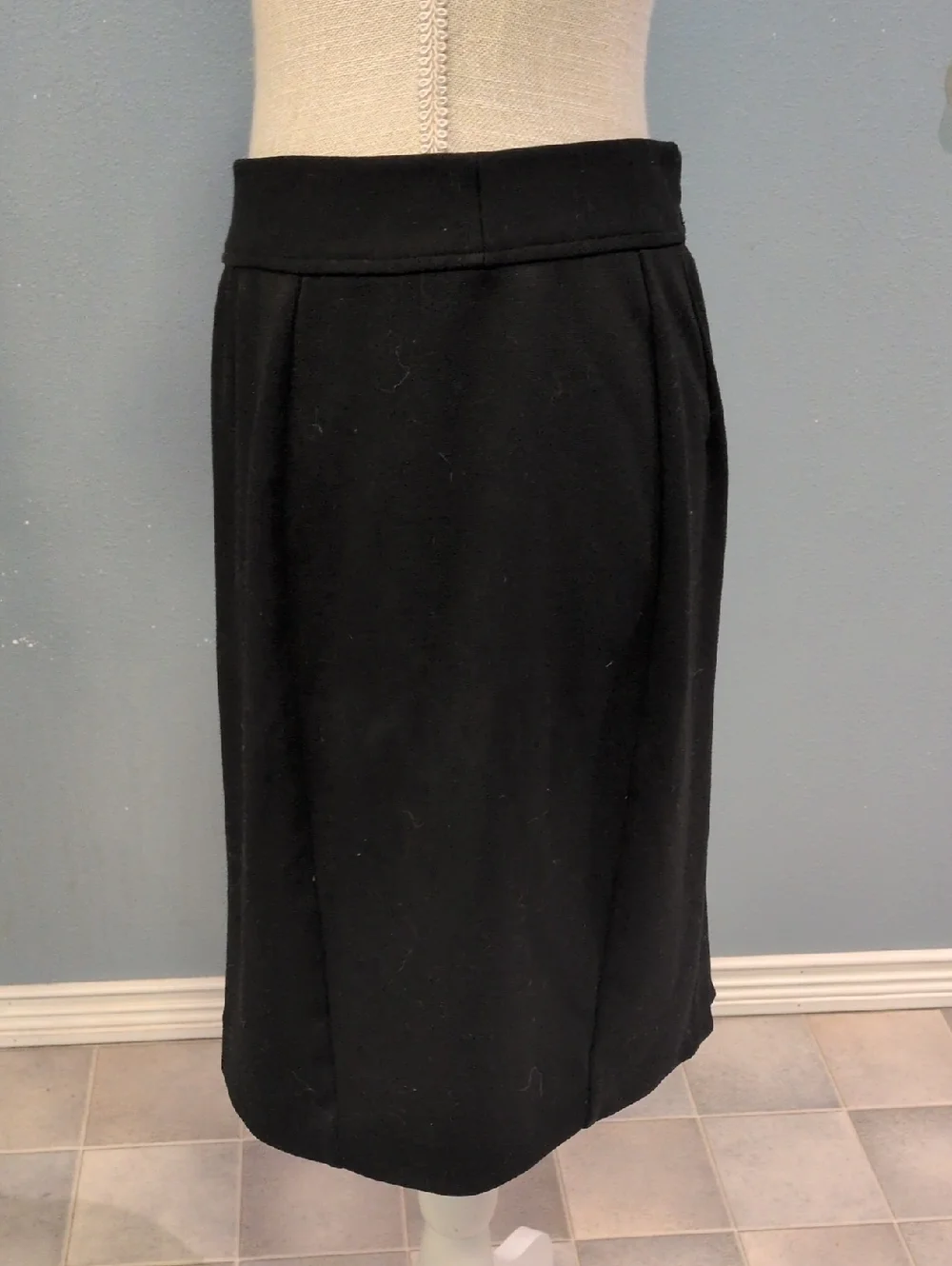 Loft Outlet Petite Minimalist Preppy Black Pencil Skirt Office Siren Midi Length